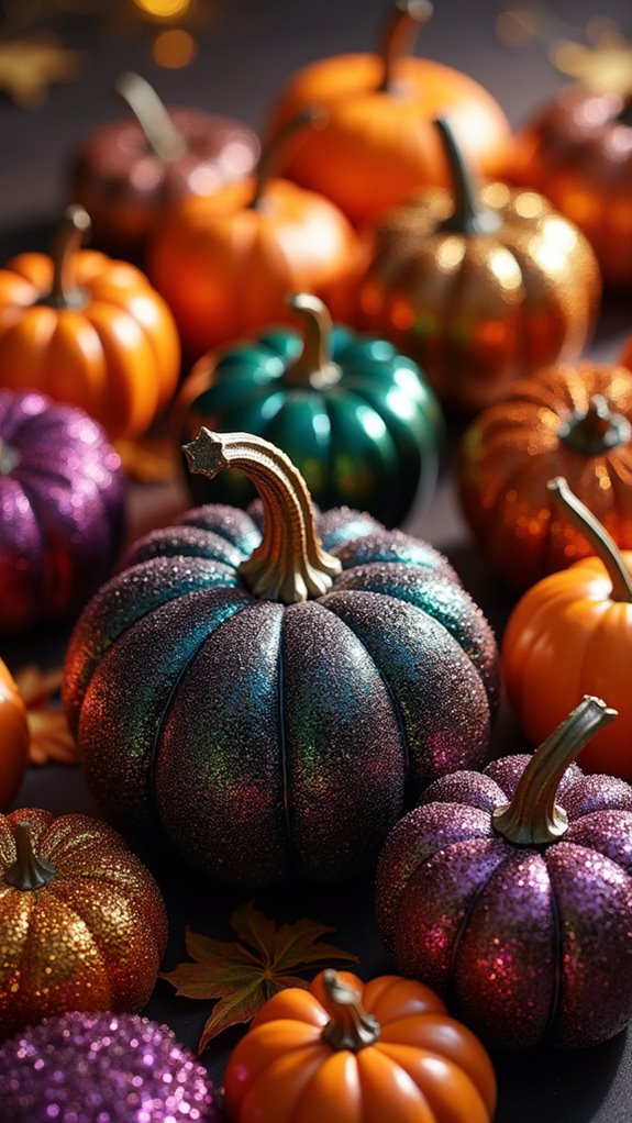 sparkle with glitter pumpkins