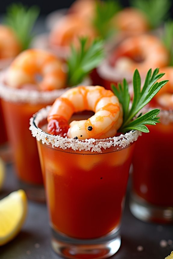 spicy seafood halloween shots