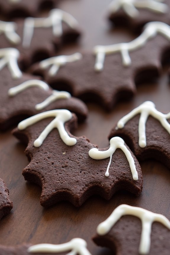 spooky bat wing cookies