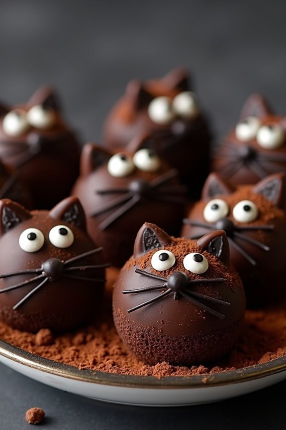 spooky black cat truffles