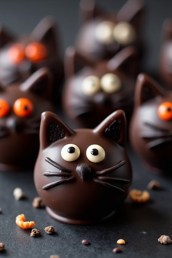spooky black cat truffles