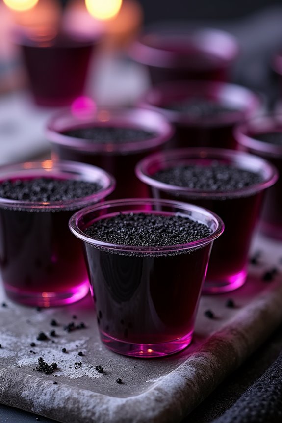 spooky black magic jello shots