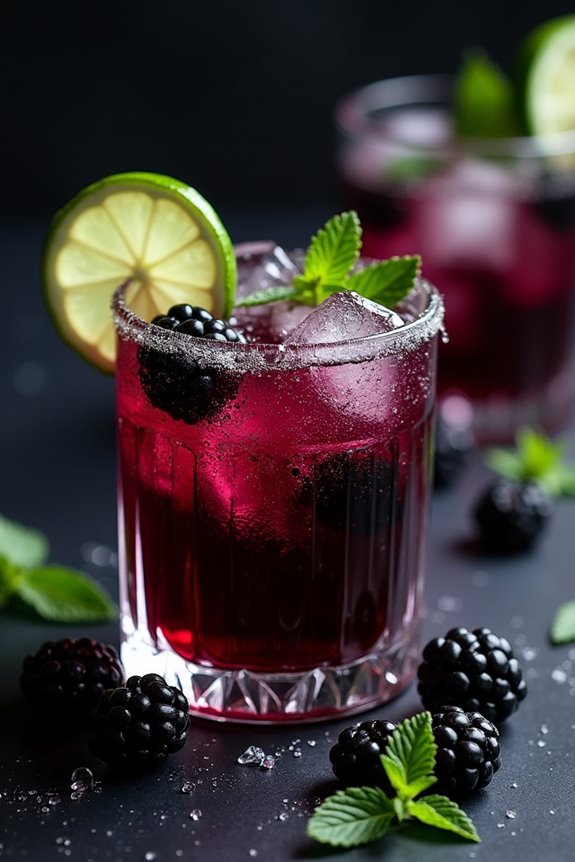spooky blackberry vodka cocktail