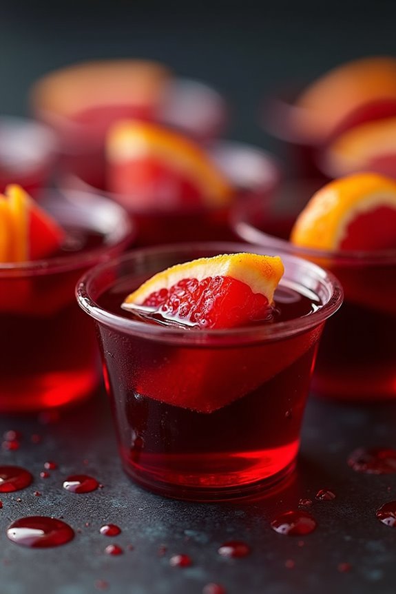 spooky blood orange jello shots