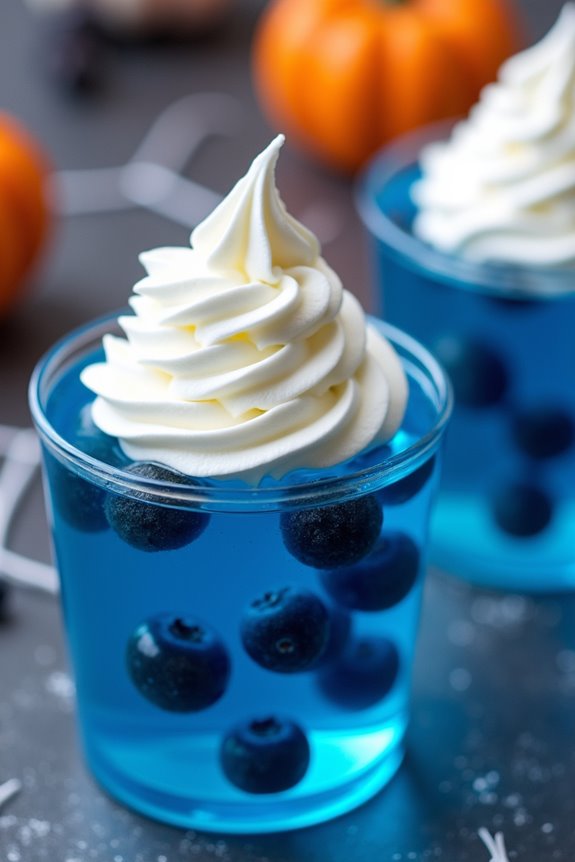 spooky blueberry jello shots