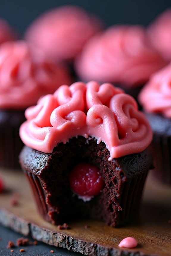 spooky brain themed cupcakes delight