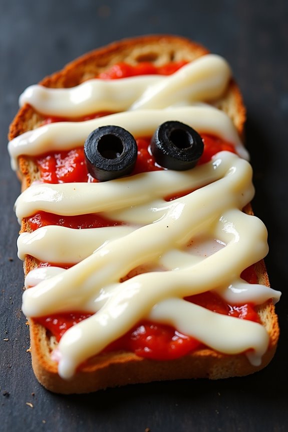 spooky breakfast mummy toast