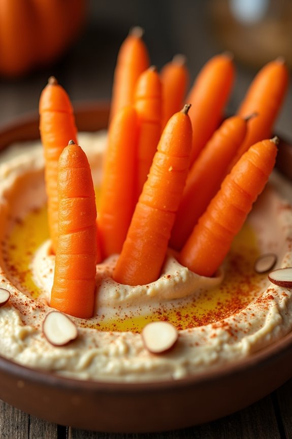 spooky carrot finger dip