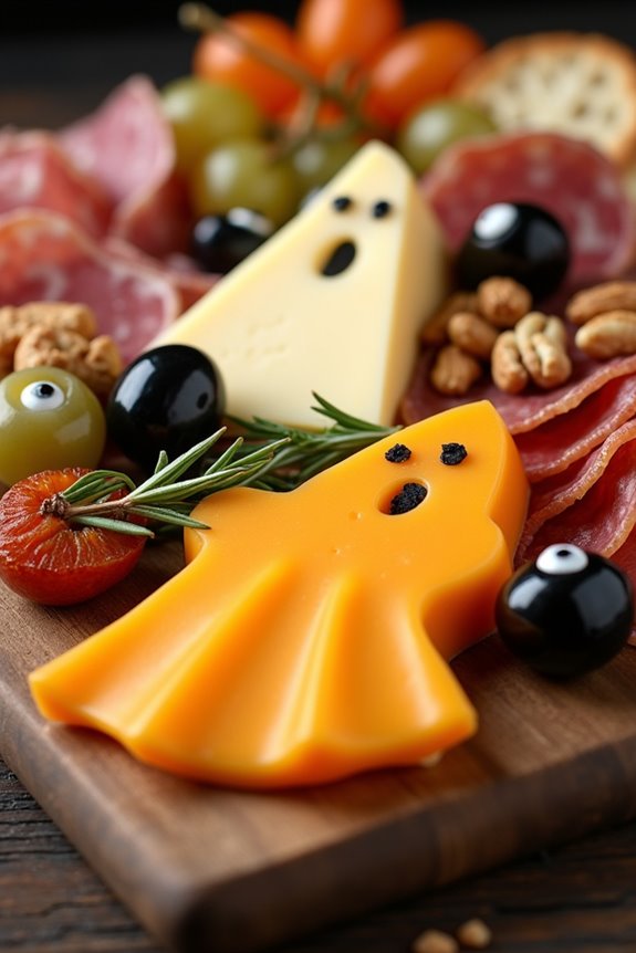 spooky charcuterie board creation