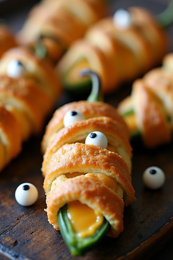 spooky cheesy jalape o snacks