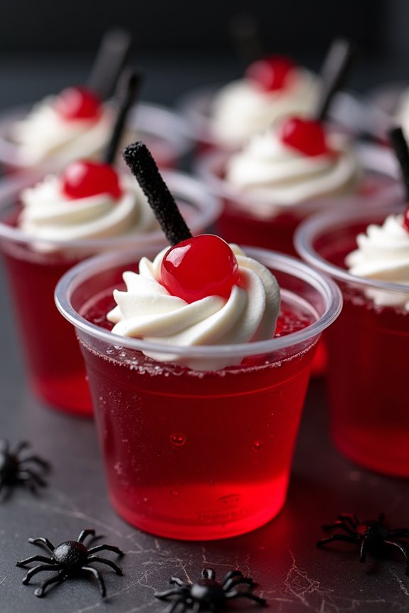 spooky cherry jello shots