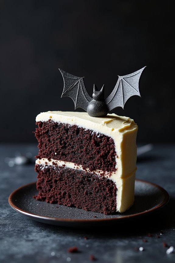 spooky chocolate bat cake