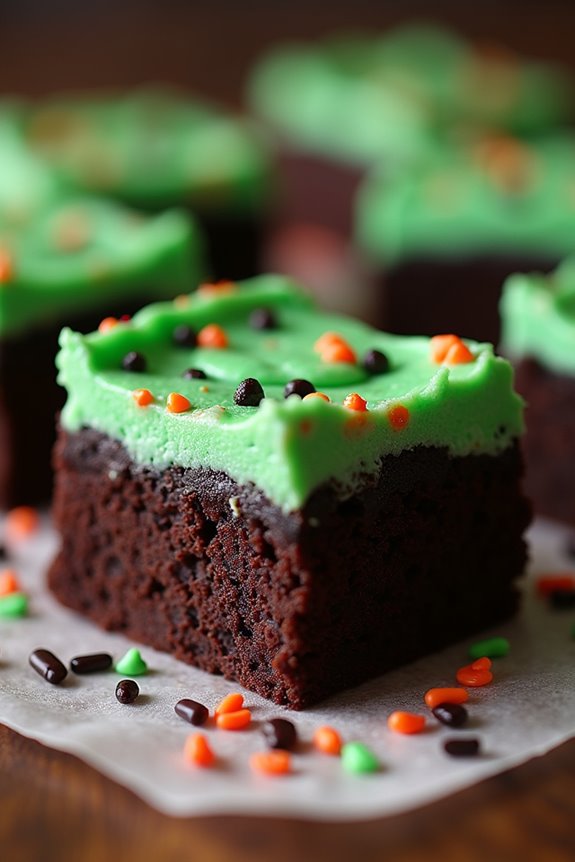 spooky chocolate cream cheese brownies