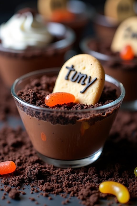 spooky chocolate dessert cups