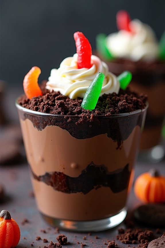 spooky chocolate dessert cups