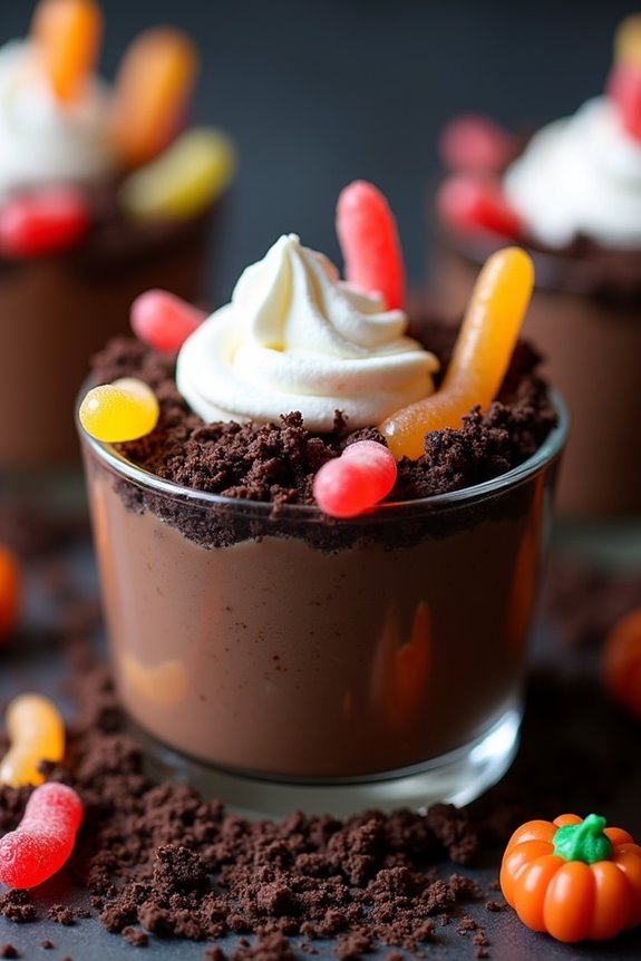 spooky chocolate dessert cups