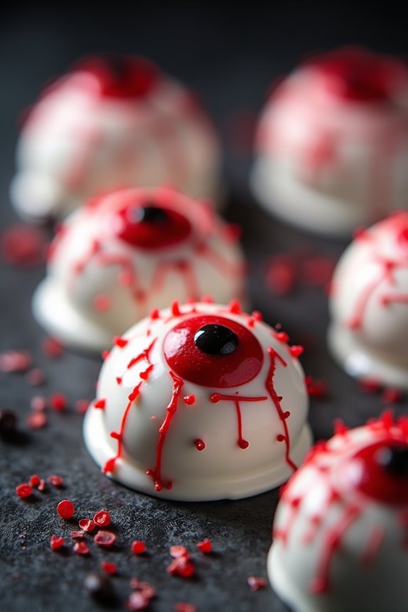 spooky chocolate eyeball truffles