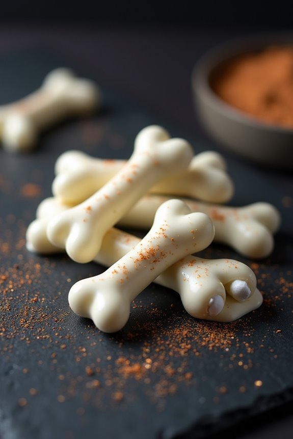 spooky chocolate pretzel bones