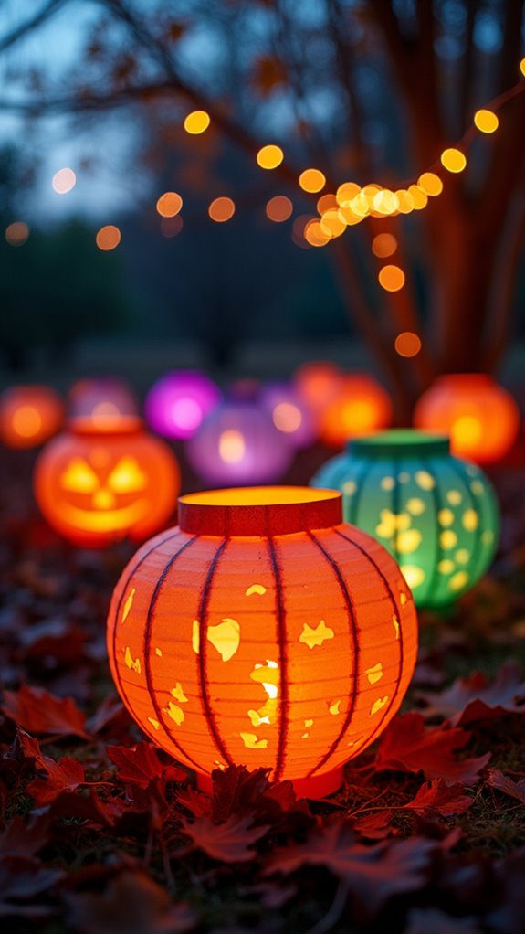 spooky colorful paper lanterns