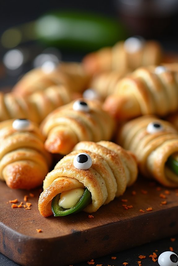 spooky creamy cheese poppers