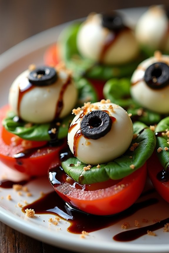 spooky eyeball caprese appetizer