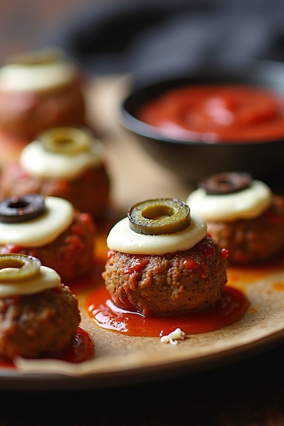 spooky eyeball meatball treats