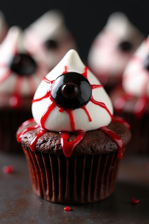 spooky eyeball surprise cupcakes