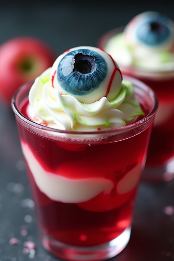 spooky eyeball trifle dessert