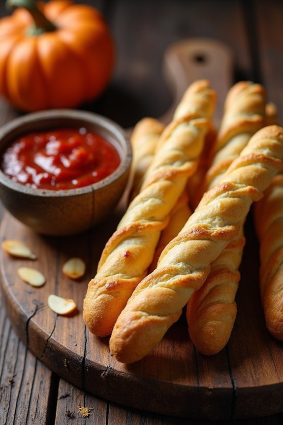 spooky finger shaped breadsticks