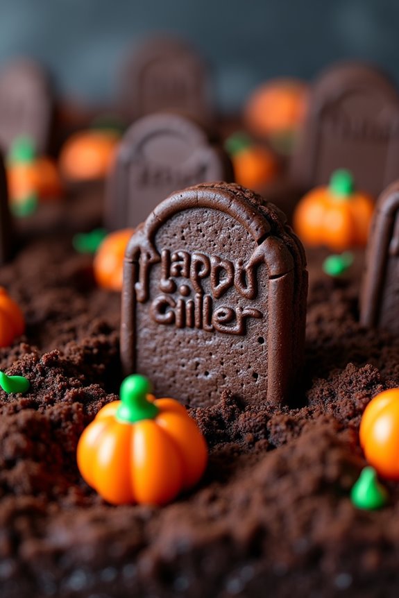 spooky graveyard brownie decorations