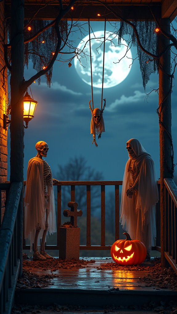 spooky graveyard decorations setup
