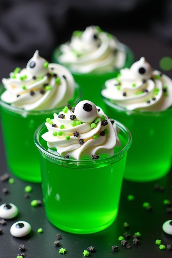spooky green jello shots