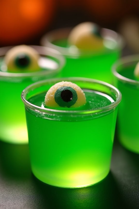 spooky green jello shots