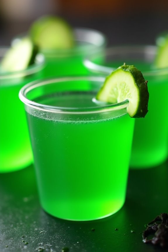 spooky green jello shots