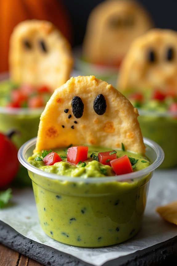 spooky guacamole appetizer cups