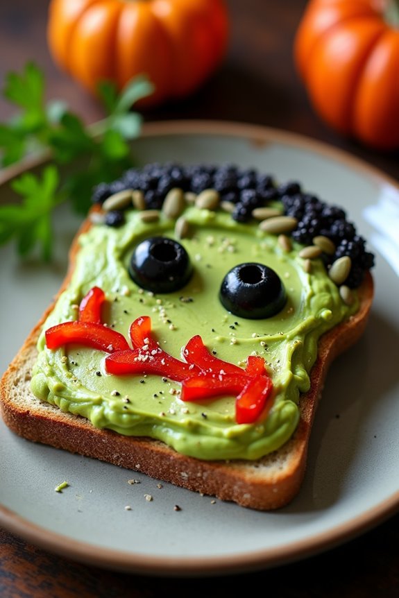 spooky halloween avocado toast