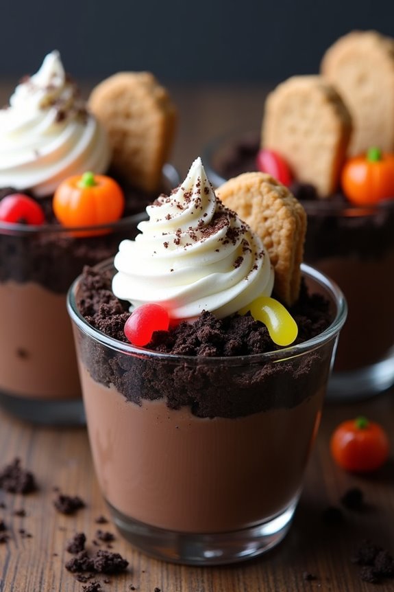 spooky halloween dessert cups