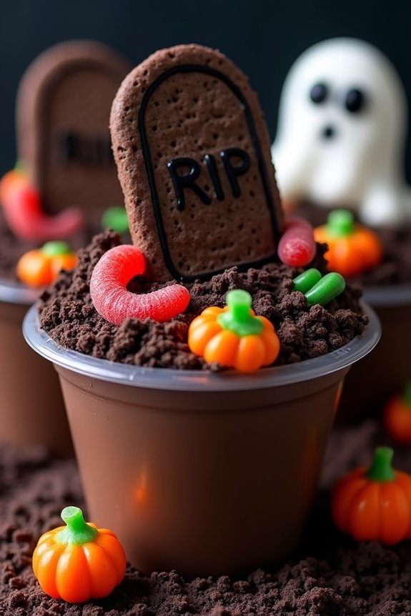 spooky halloween dessert cups