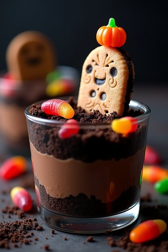 spooky halloween dessert cups