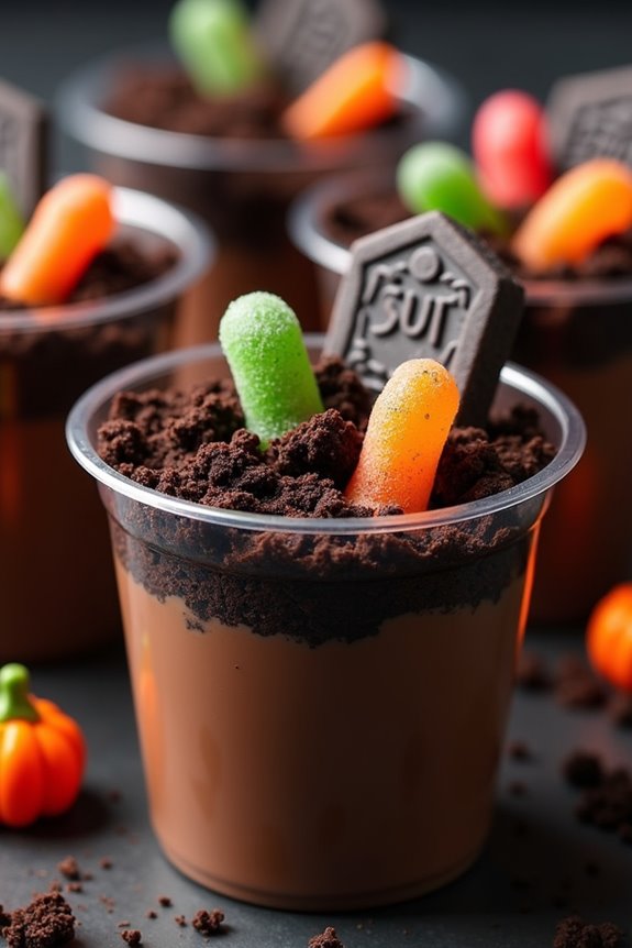 spooky halloween dessert cups
