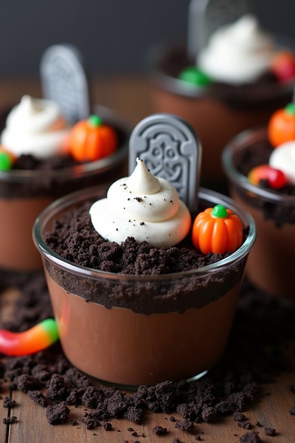 spooky halloween dessert cups