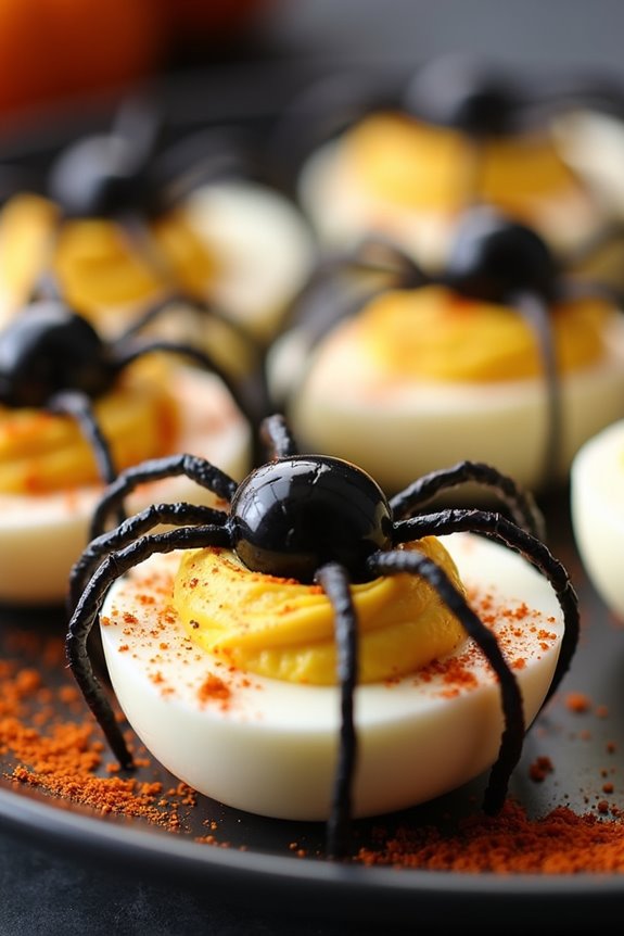 spooky halloween deviled eggs