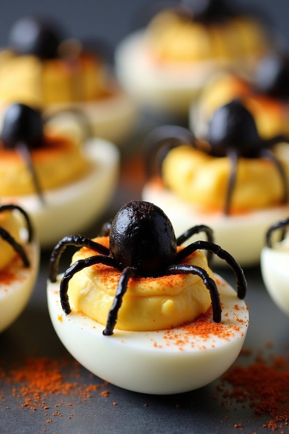 spooky halloween deviled eggs