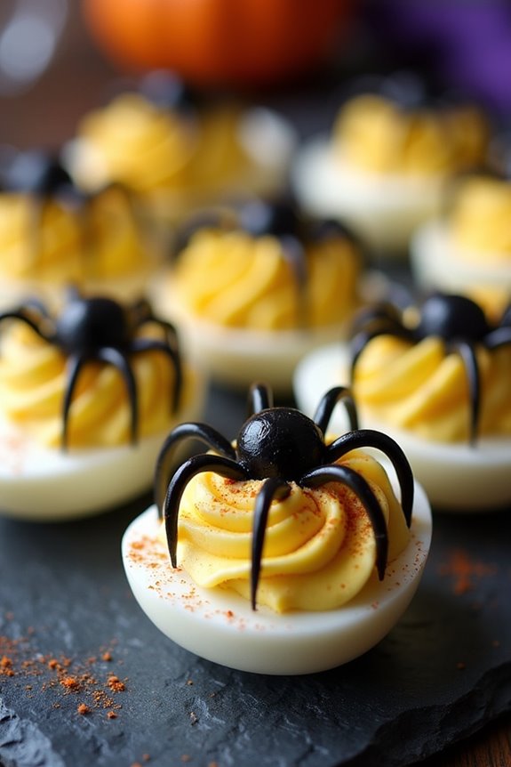 spooky halloween deviled eggs