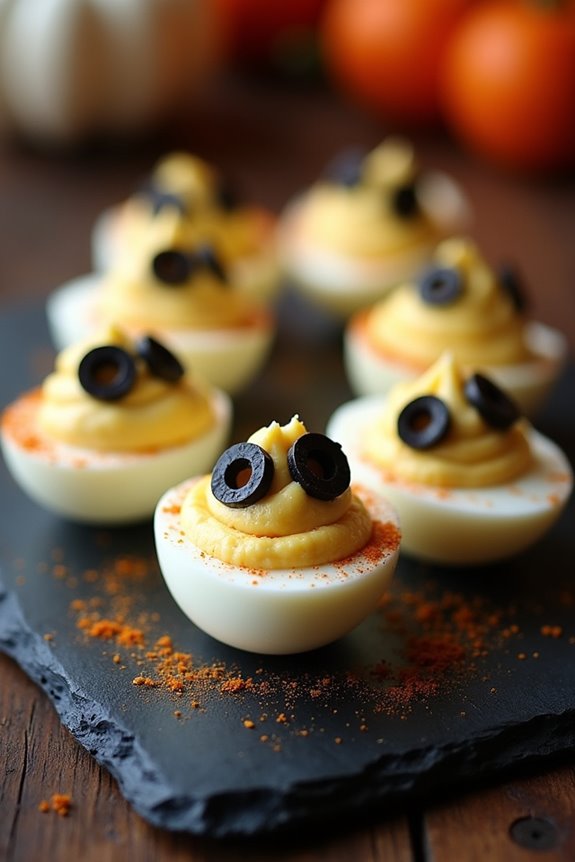 spooky halloween deviled eggs