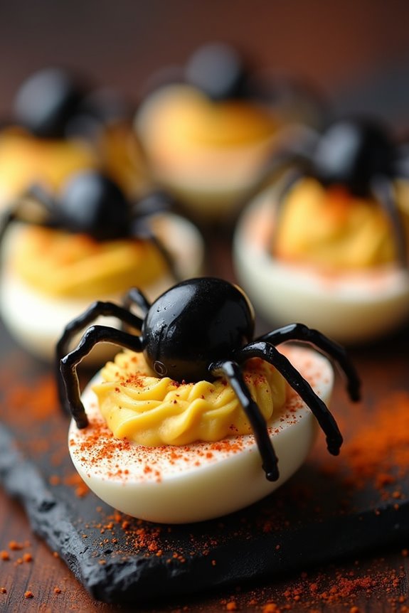 spooky halloween deviled eggs