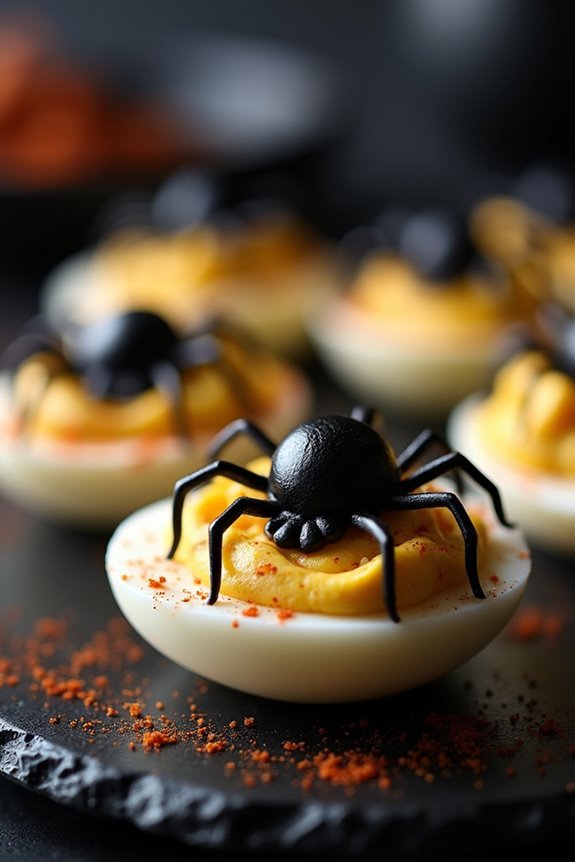 spooky halloween deviled eggs