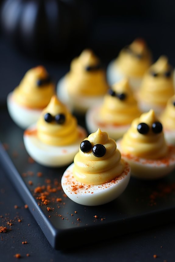 spooky halloween deviled eggs
