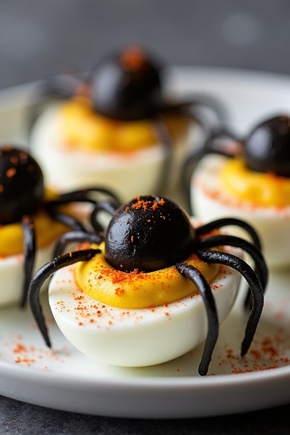 spooky halloween deviled eggs