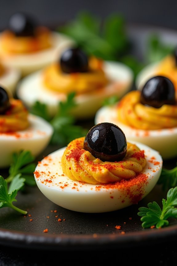 spooky halloween deviled eggs